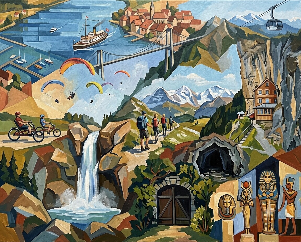 Schweiz 2025 im Stil von Cézanne